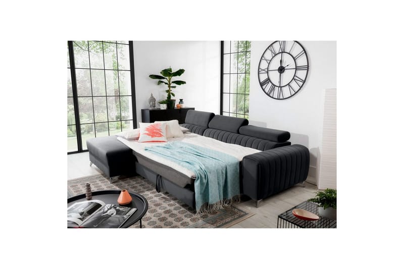 Sektionssoffa Eltap Grayson 278x205x92 cm - Nube 6, Mörkgrå, Vänster - Möbler - Soffa - Bäddsoffa
