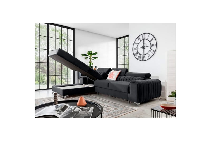 Sektionssoffa Eltap Grayson 278x205x92 cm - Nube 6, Mörkgrå, Vänster - Möbler - Soffa - Bäddsoffa