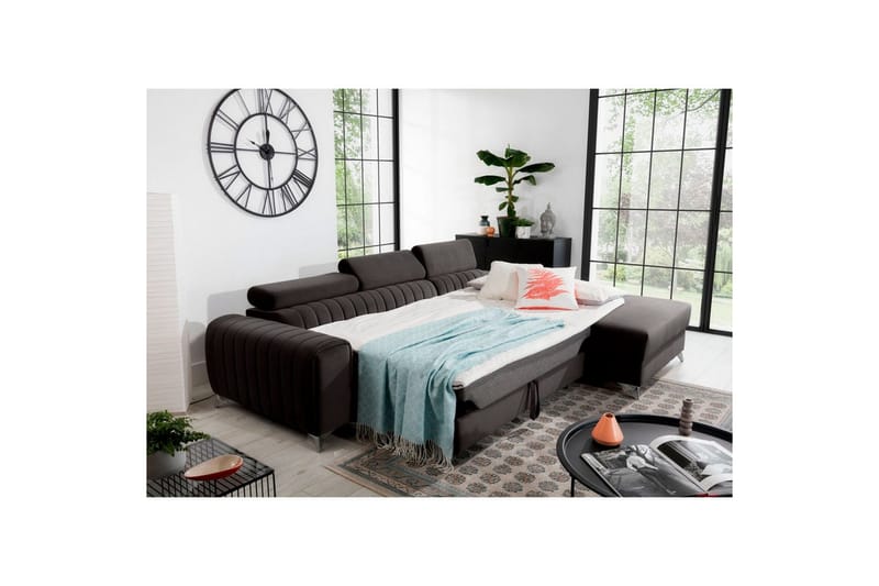 Sektionssoffa Eltap Grayson 278x205x92 cm - Riviera 97, Grå, Höger - Möbler - Soffa - Bäddsoffa