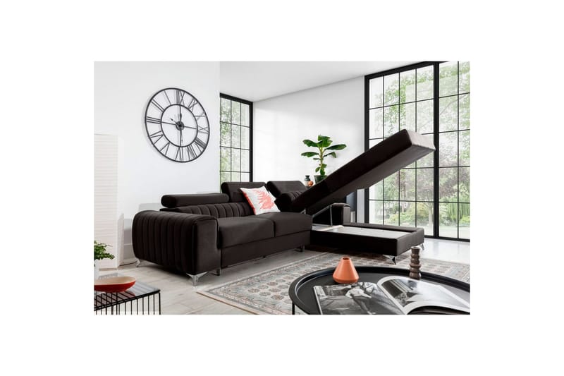 Sektionssoffa Eltap Grayson 278x205x92 cm - Riviera 97, Grå, Höger - Möbler - Soffa - Bäddsoffa