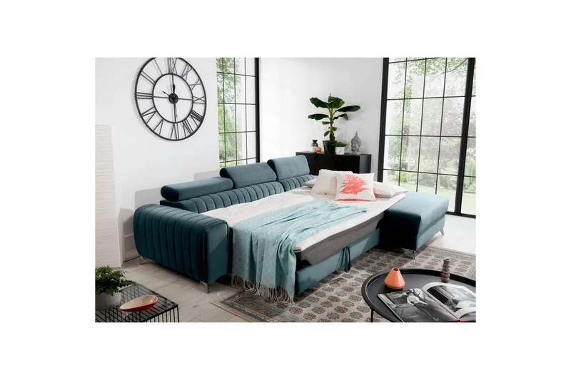 Sektionssoffa Eltap Grayson 278x205x92 cm - Velvetmat 100, Höger - Möbler - Soffa - Bäddsoffa