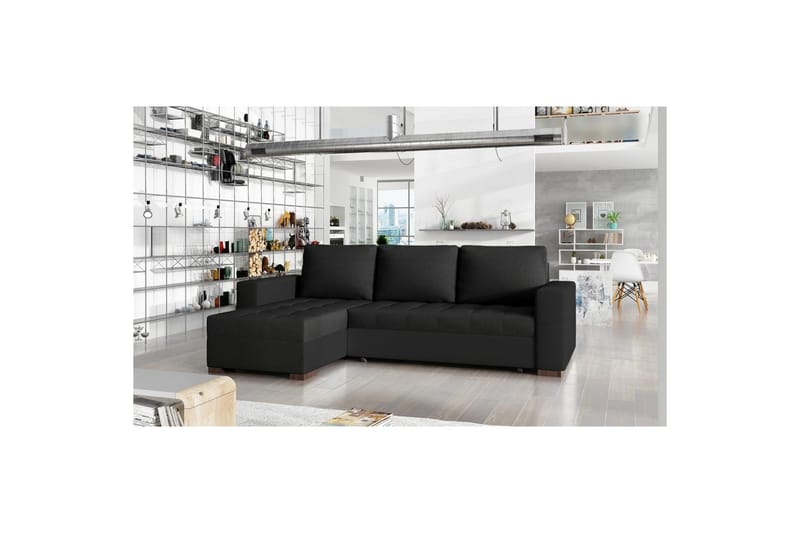 Sektionssoffa Eltap Newark 237x150x90 cm - Sawana 14, Soft 11, Svart - Möbler - Soffa - Bäddsoffa