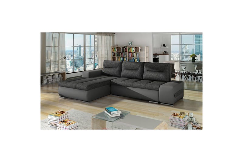 Sektionssoffa Eltap Ottavio 275x180x85 cm - Inari 96, Soft 29, Mörkgrå, Grå, Vänster - Möbler - Soffa - Bäddsoffa
