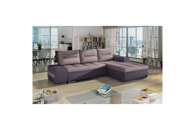 Sektionssoffa Eltap Ottavio 275x180x85 cm, Soro 61, Soro 65, Rosa, Lila, Höger