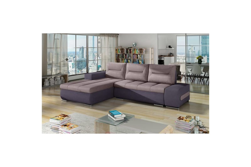 Sektionssoffa Eltap Ottavio 275x180x85 cm - Soro 61, Soro 65, Rosa, Lila, Vänster - Möbler - Soffa - Bäddsoffa