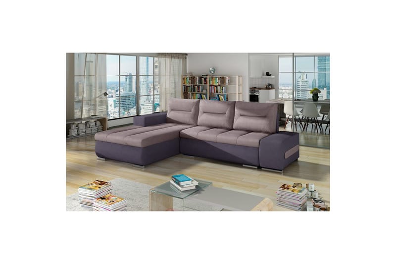 Sektionssoffa Eltap Ottavio 275x180x85 cm, Soro 61, Soro 65, Rosa, Lila, Vänster