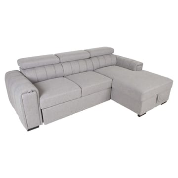 Selmar 2-sits Höger Hörnbäddsoffa med Förvaring i Tyg - Grå - Möbler - Soffa - Bäddsoffa