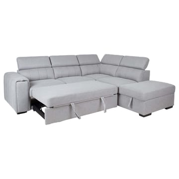 Selmar 4-sits Höger L-formad Hörnbäddsoffa med Förvaring i Tyg - Grå - Möbler - Soffa - Bäddsoffa