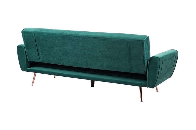 Selnes 3-sits Längsbäddad Fällbar Bäddsoffa 100x181 cm i Sammet - Grön - Möbler - Soffa - Bäddsoffa