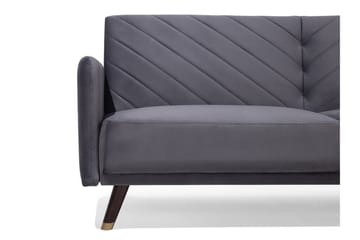 Senja 2-sits Bäddsoffa 200 cm i Sammet med Träben - Grå - Möbler - Soffa - Bäddsoffa