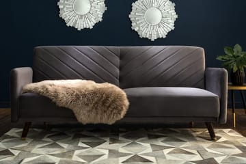 Senja 2-sits Bäddsoffa 200 cm i Sammet med Träben - Grå - Möbler - Soffa - Bäddsoffa
