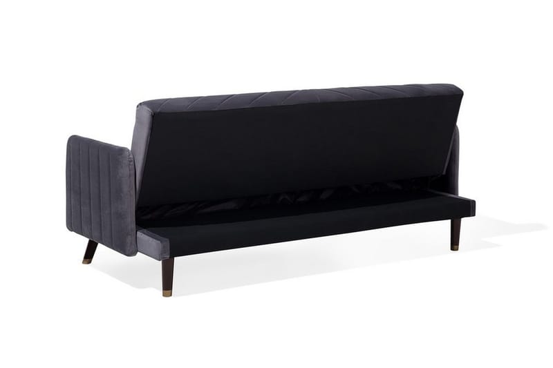 Senja 2-sits Bäddsoffa 200 cm i Sammet med Träben - Grå - Möbler - Soffa - Bäddsoffa
