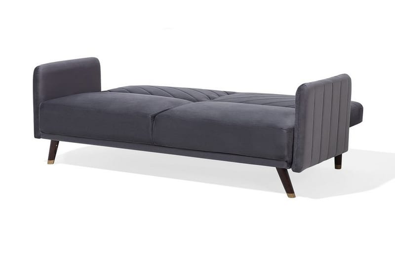 Senja 2-sits Bäddsoffa 200 cm i Sammet med Träben - Grå - Möbler - Soffa - Bäddsoffa