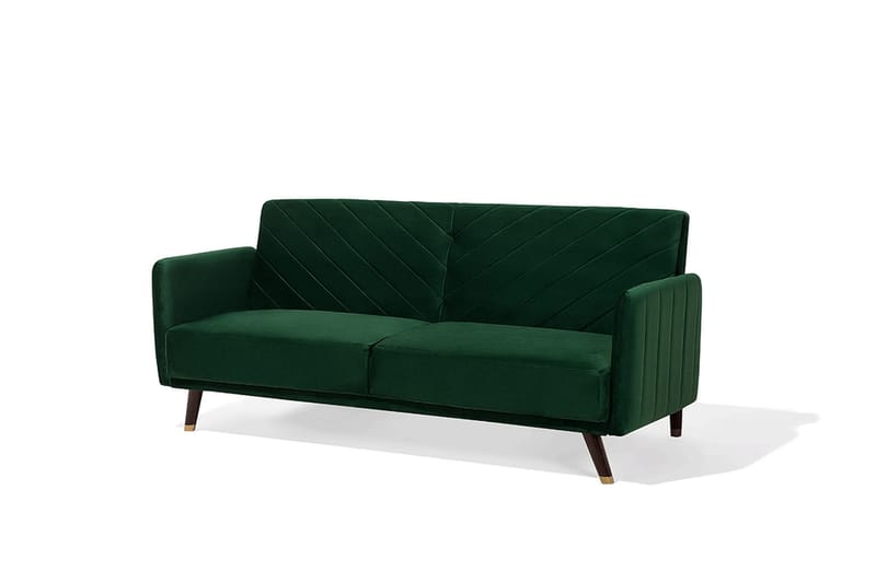 Senja Rektangulär Längsbäddad Bäddsoffa 110x181 cm i Sammet - Grön - Möbler - Soffa - Bäddsoffa