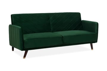 Senja Rektangulär Längsbäddad Bäddsoffa 110x181 cm i Sammet - Grön - Möbler - Soffa - Bäddsoffa