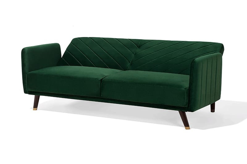 Senja Rektangulär Längsbäddad Bäddsoffa 110x181 cm i Sammet - Grön - Möbler - Soffa - Bäddsoffa