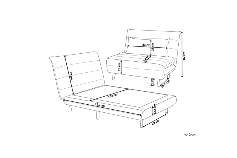 Setten Bäddsoffa 104 cm - Grå - Bäddsoffa