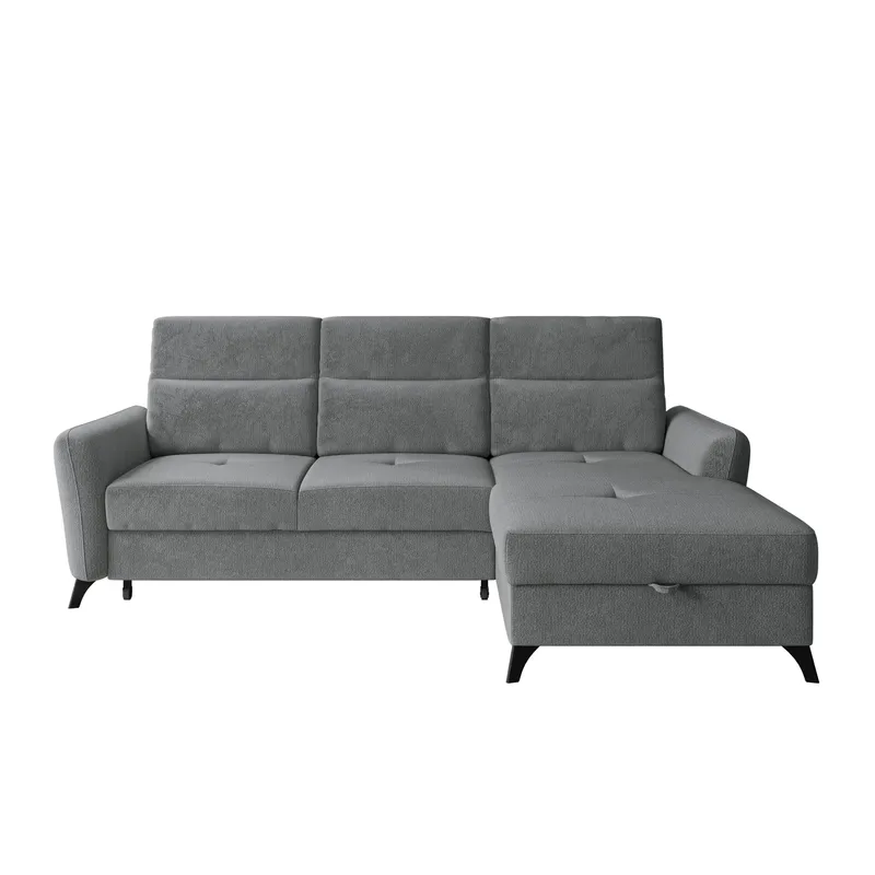 Sies 3-sits Bäddsoffa divan höger med f örvaring, grå