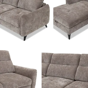 Sies 3-sits Bäddsoffa divan vänster med förvaring - brun - Möbler - Soffa - Bäddsoffa