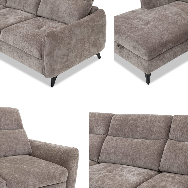 Sies 3-sits Bäddsoffa divan vänster med förvaring - brun - Möbler - Soffa - Bäddsoffa
