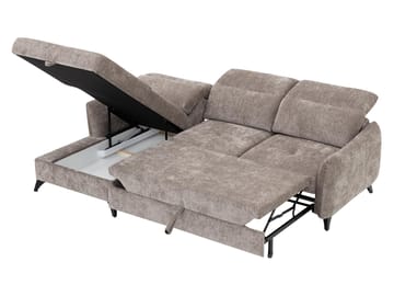 Sies 3-sits Bäddsoffa divan vänster med förvaring - brun - Möbler - Soffa - Bäddsoffa