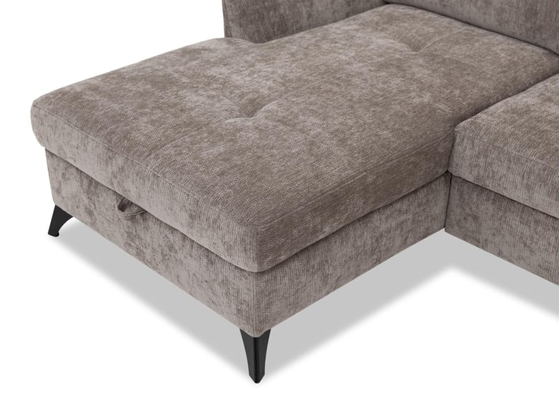 Sies 3-sits Bäddsoffa divan vänster med förvaring - grå - Möbler - Soffa - Bäddsoffa