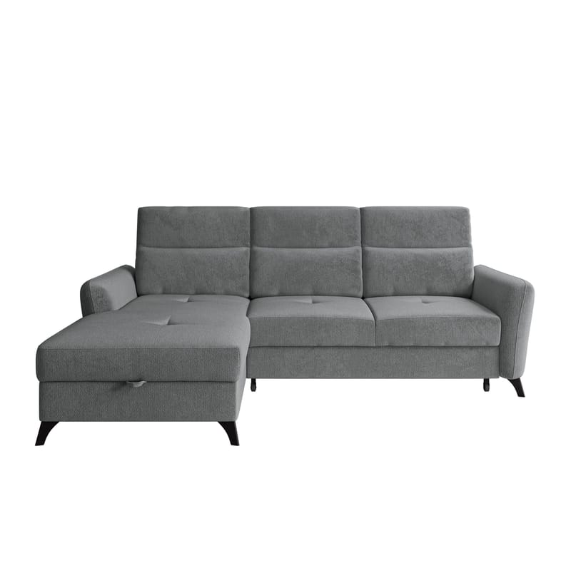 Sies 3-sits Bäddsoffa divan vänster med förvaring, grå