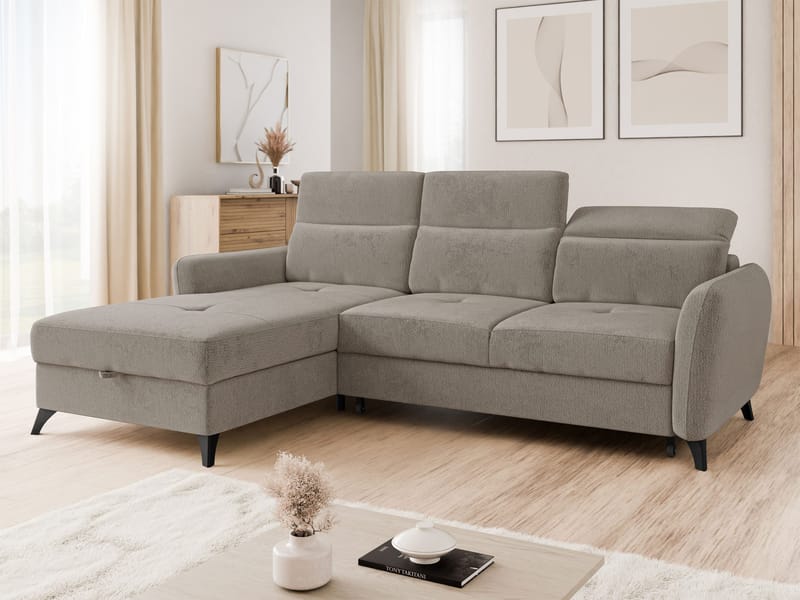 Sies 3-sits Bäddsoffa divan vänster med förvaring - Möbler - Soffa - Bäddsoffa