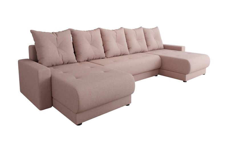 Siggarud 4-sits Bäddsoffa Höger - Rosa - Bäddsoffa - U bäddsoffa - Bäddsoffa divan