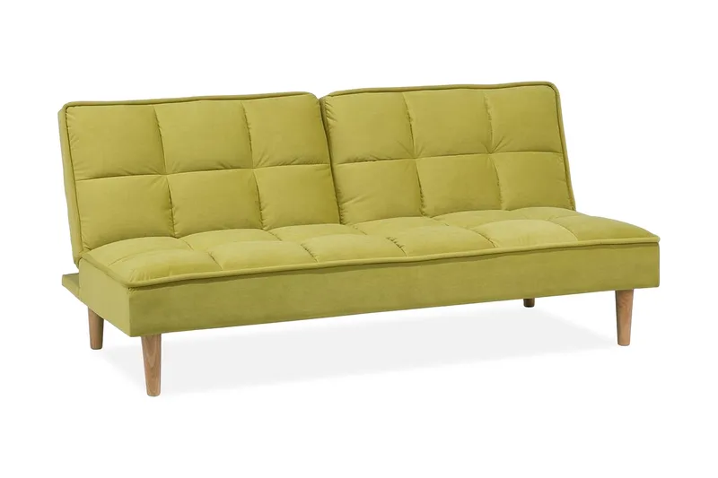 Siljan 3-sits Rektangulär Fällbar Bäddsoffa 105x177 cm i Sammet, Grön