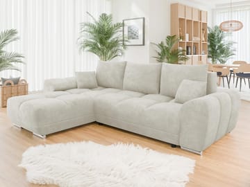 Simerly 4-sits Bäddsoffa divan vänster med förvaring - Beige - Möbler - Soffa - Bäddsoffa