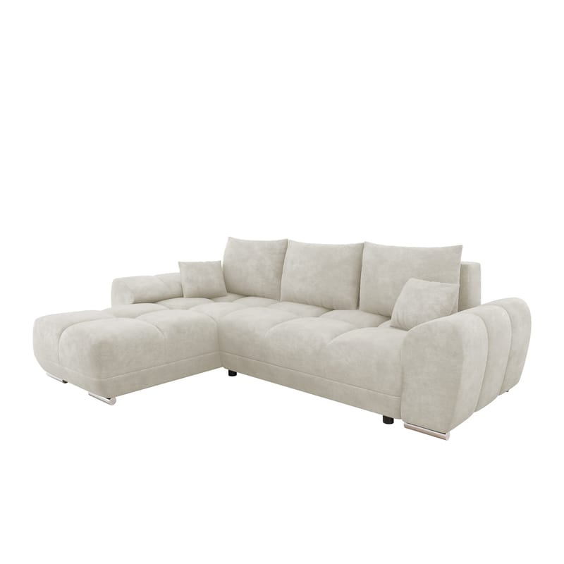 Simerly 4-sits Bäddsoffa divan vänster med förvaring - Beige - Möbler - Soffa - Bäddsoffa