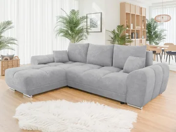 Simerly 4-sits Bäddsoffa divan vänster med förvaring - Grå - Möbler - Soffa - Bäddsoffa