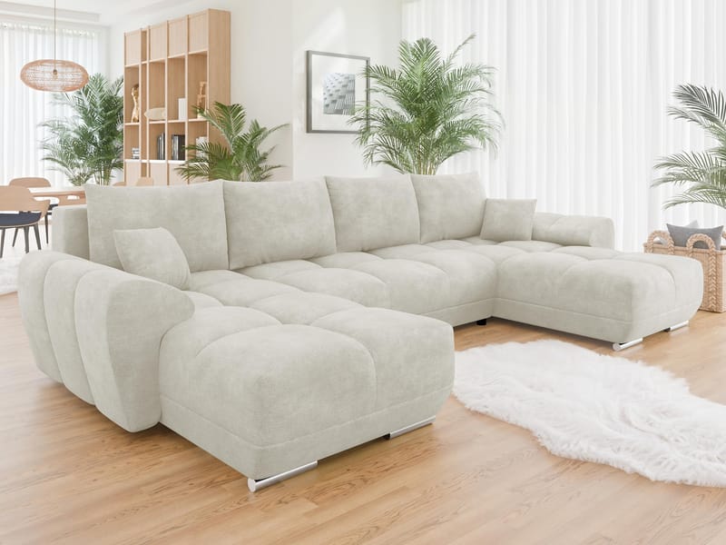 Simerly U-formad 5-sits Bäddsoffa med förvaring - beige - Möbler - Soffa - Bäddsoffa