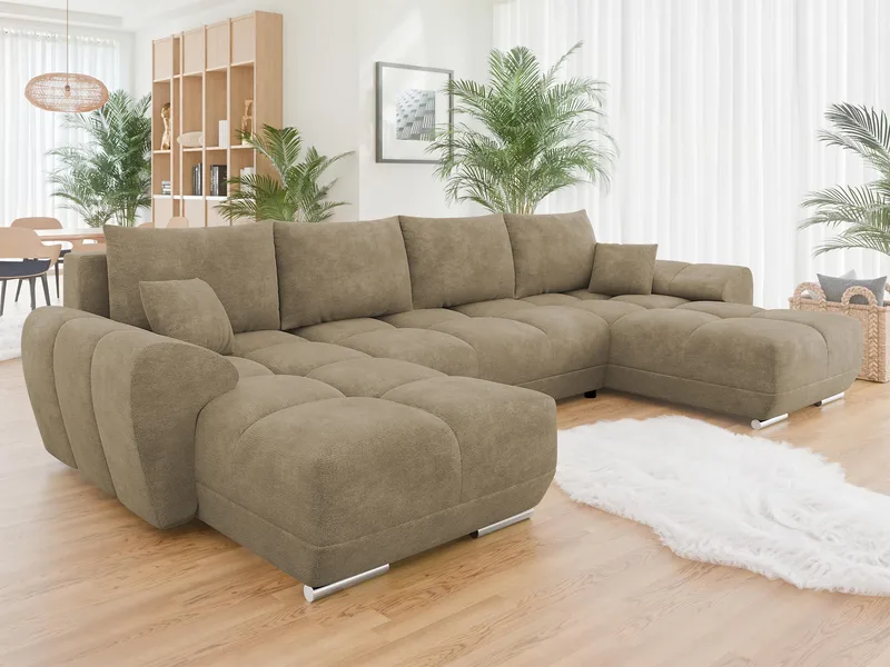 Simerly U-formad 5-sits Bäddsoffa med förvaring - beige - Möbler - Soffa - Bäddsoffa