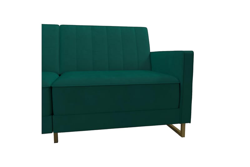 Skylar 2-sits Bäddsoffa Ställbar Sammet/Grön /Mässing - Novogratz - Möbler - Soffa - Bäddsoffa