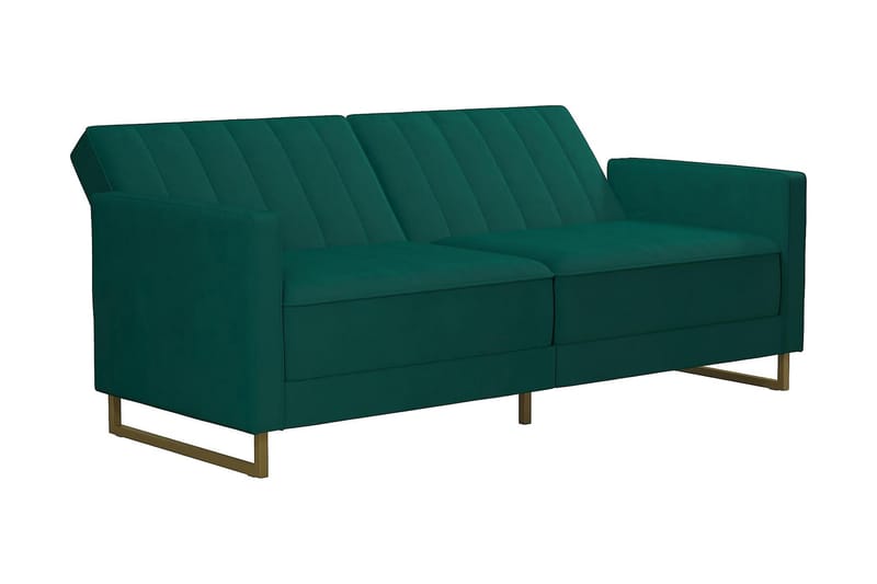 Skylar 2-sits Bäddsoffa Ställbar Sammet/Grön /Mässing - Novogratz - Möbler - Soffa - Bäddsoffa