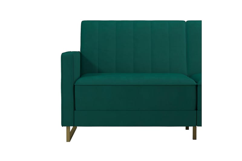 Skylar 2-sits Bäddsoffa Ställbar Sammet/Grön /Mässing - Novogratz - Möbler - Soffa - Bäddsoffa