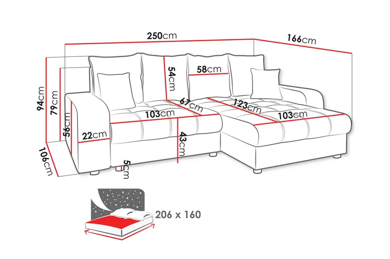 Smolmark Bäddsoffa med Divan 3-sits - Beige - Möbler - Soffa - Bäddsoffa