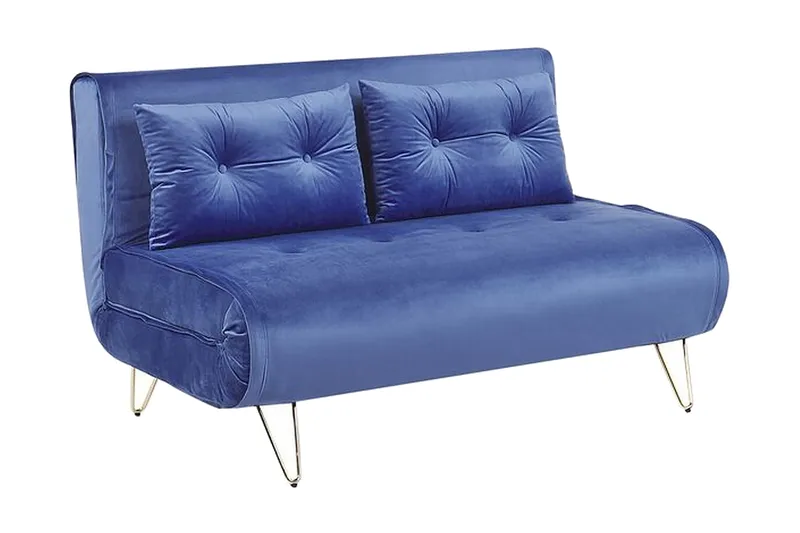 Soffa 2-sits sammet marinblå VESTFOLD - Blå - Möbler - Soffa - Bäddsoffa