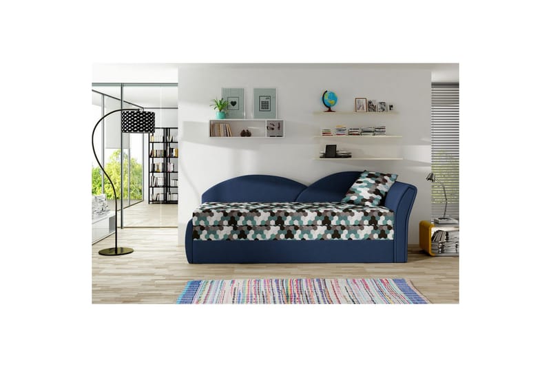 Soffa Eltap Aga 218x80x77 cm - Ac 01, Alova 79, Mönster, Blå, Höger - Möbler - Soffa - Bäddsoffa