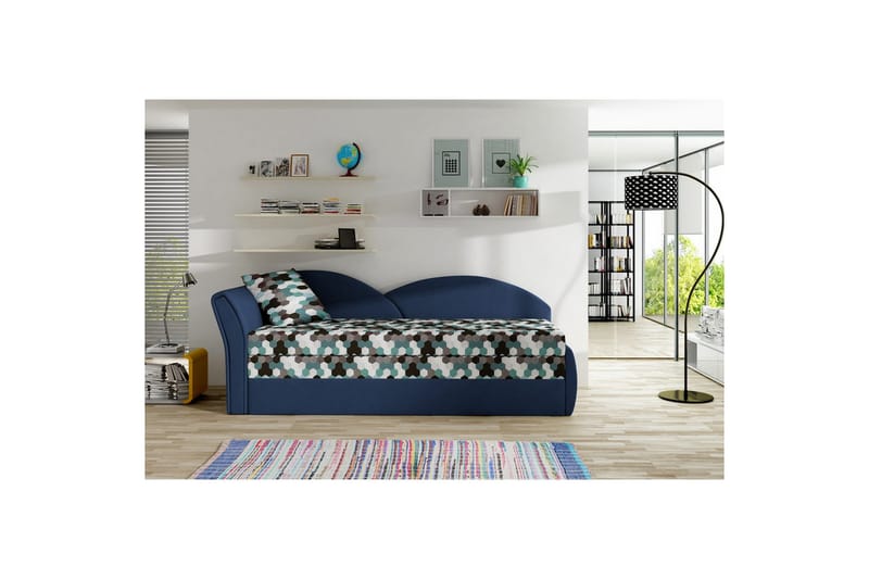 Soffa Eltap Aga 218x80x77 cm - Ac 01, Alova 79, Mönster, Blå, Vänster - Möbler - Soffa - Bäddsoffa