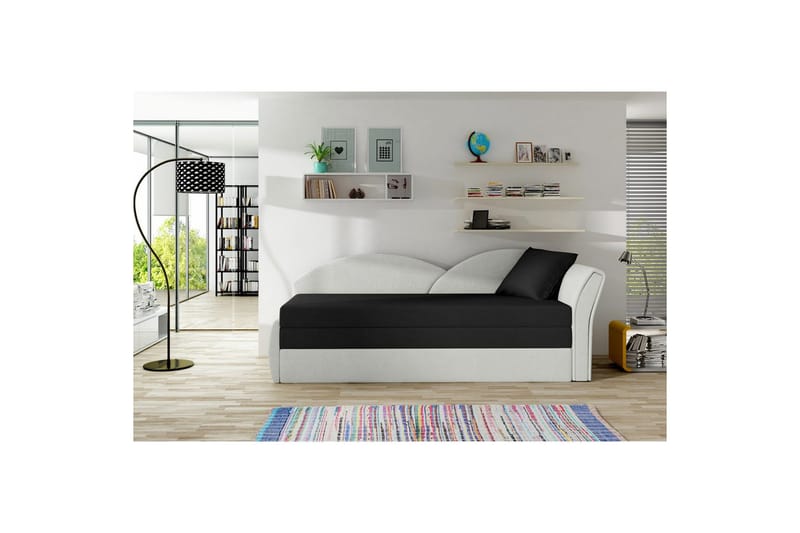 Soffa Eltap Aga 218x80x77 cm - Alova 04, Alova Pdp, Svart, Vit, Höger - Möbler - Soffa - Bäddsoffa