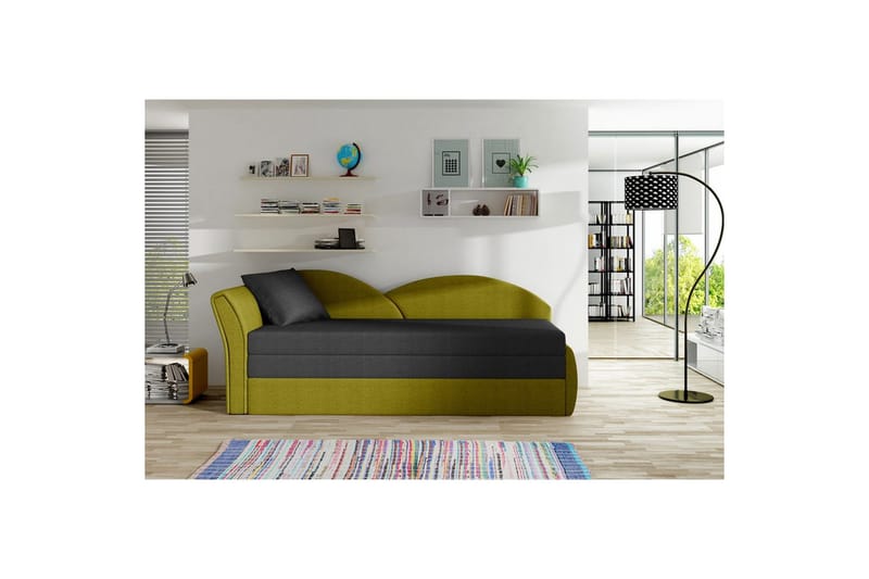 Soffa Eltap Aga 218x80x77 cm, Malmo 96, Malmo 41, Svart, Gul, Vänster