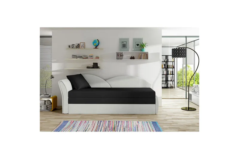 Soffa Eltap Aga 218x80x77 cm - Rose 14, Alova 66, Mönster, Beige, Vänster - Möbler - Soffa - Bäddsoffa