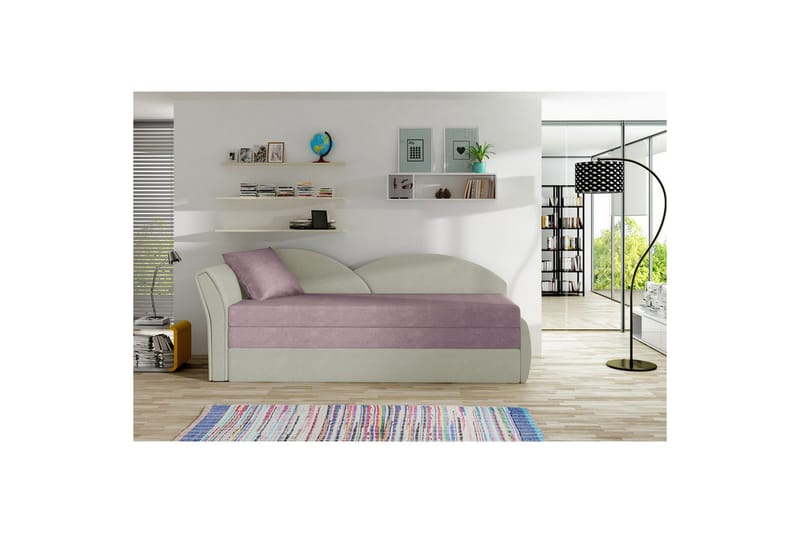 Soffa Eltap Aga 218x80x77 cm, Soro 61, Nubuk 21, Rosa, Beige, Vänster
