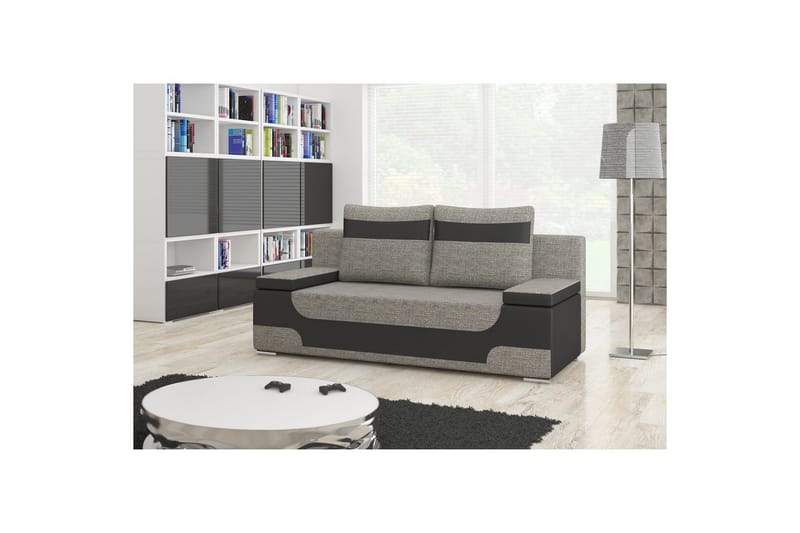 Soffa Eltap Area 200x90x92 cm - Berlin 01, Mjuk 11, Grå, Svart - Möbler - Soffa - Bäddsoffa