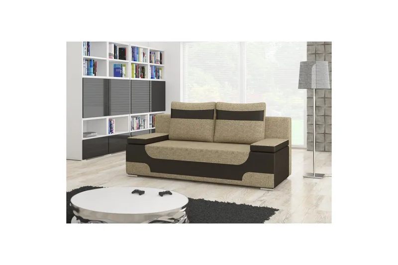 Soffa Eltap Area 200x90x92 cm, Berlin 03, Mjuk 66, Beige, Mörkbrun