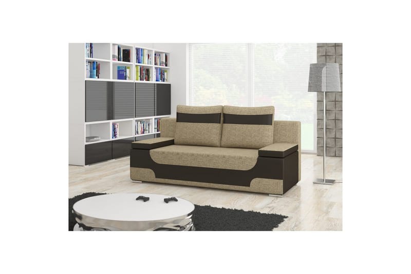 Soffa Eltap Area 200x90x92 cm - Berlin 03, Mjuk 66, Beige, Mörkbrun - Möbler - Soffa - Bäddsoffa