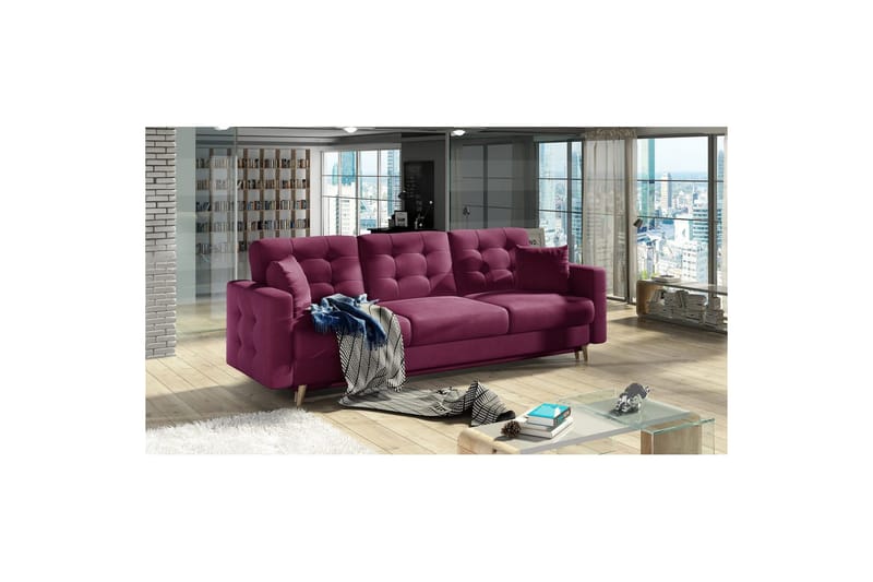 Soffa Eltap Asgard 233x93x92 cm, Mat Velvet 68, Röd